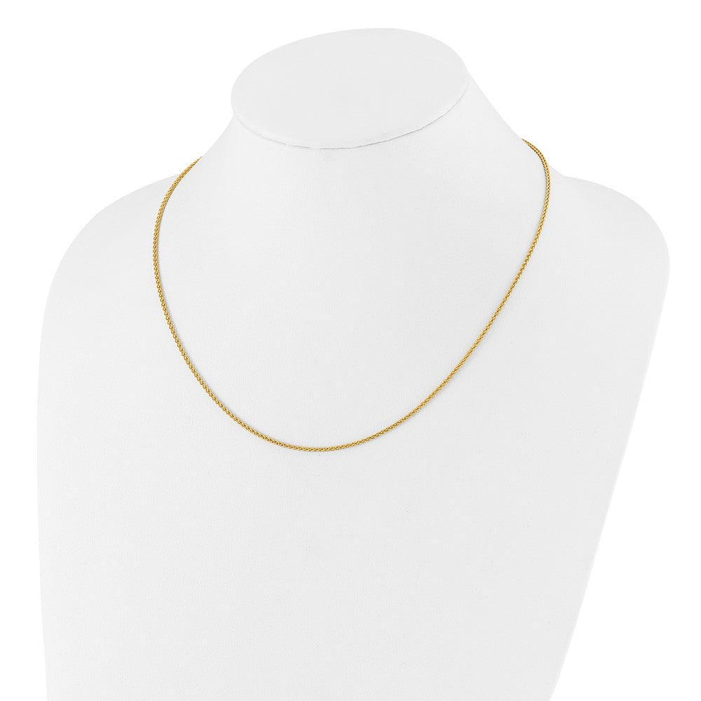 Gold Plated Sterling Silver Adjustable 1.6mm Spiga Chain Necklace