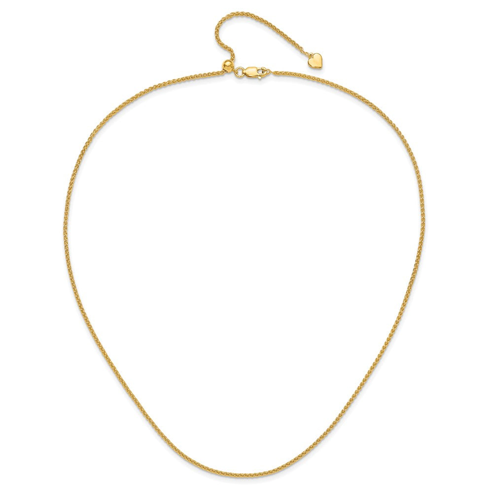 Gold Plated Sterling Silver Adjustable 1.6mm Spiga Chain Necklace