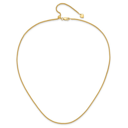 Gold Plated Sterling Silver Adjustable 1.6mm Spiga Chain Necklace