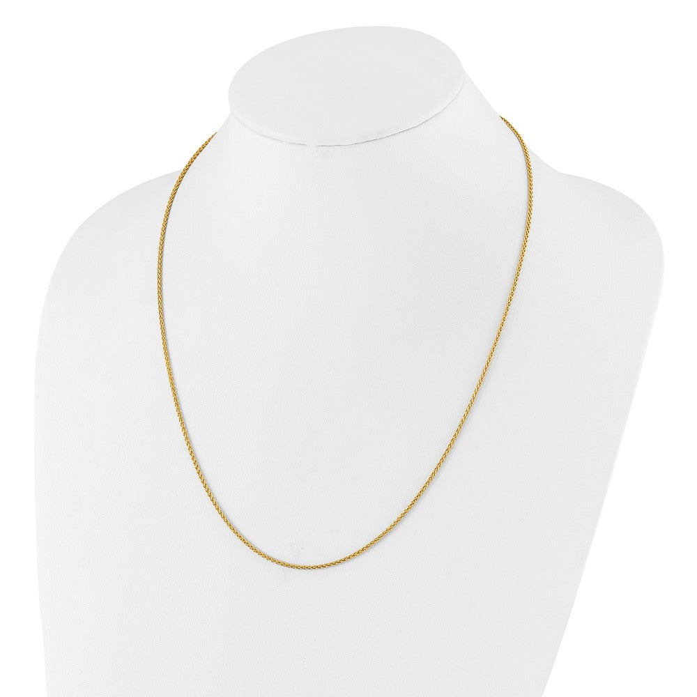 Gold Plated Sterling Silver Adjustable 1.6mm Spiga Chain Necklace