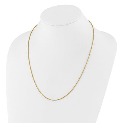 Gold Plated Sterling Silver Adjustable 1.6mm Spiga Chain Necklace
