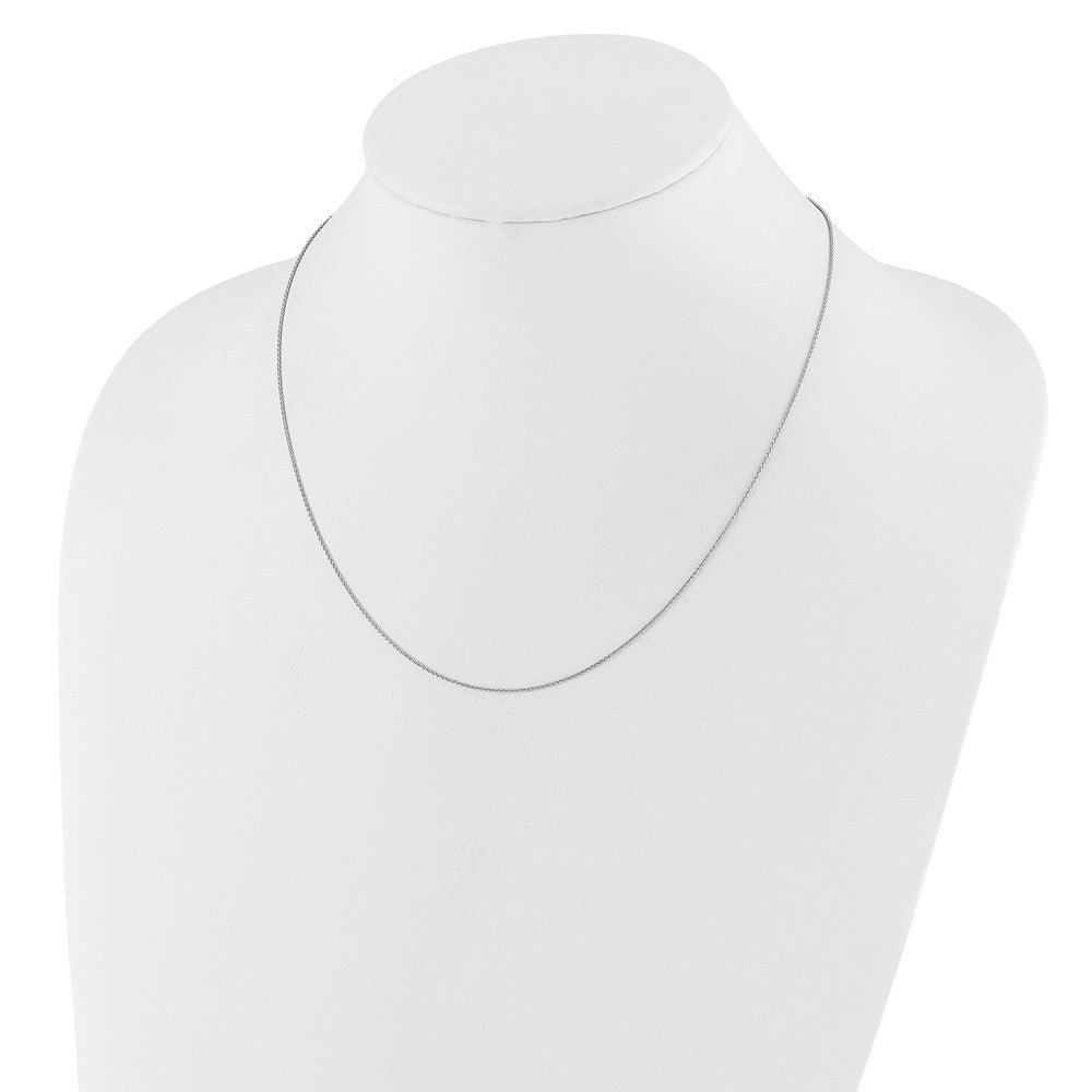 22 Inch Sterling Silver Rh Plated Adjustable .85mm D/C Spiga Chain Necklace