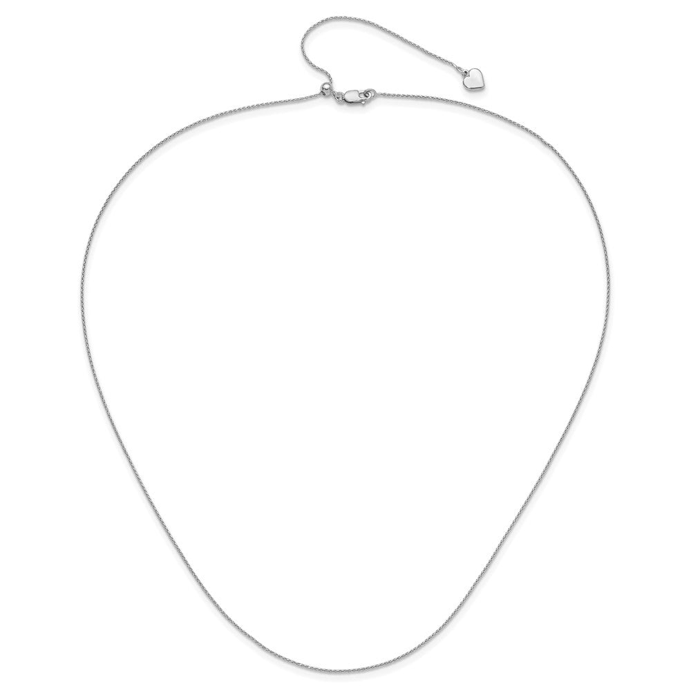 22 Inch Sterling Silver Rh Plated Adjustable .85mm D/C Spiga Chain Necklace