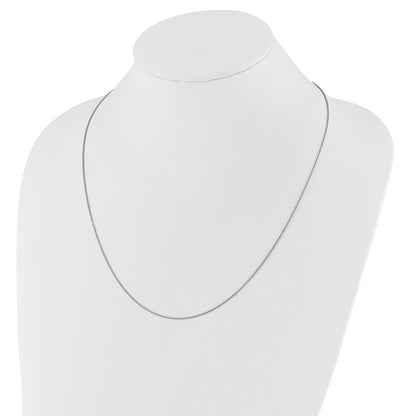 22 Inch Sterling Silver Rh Plated Adjustable .95mm D/C Spiga Chain Necklace