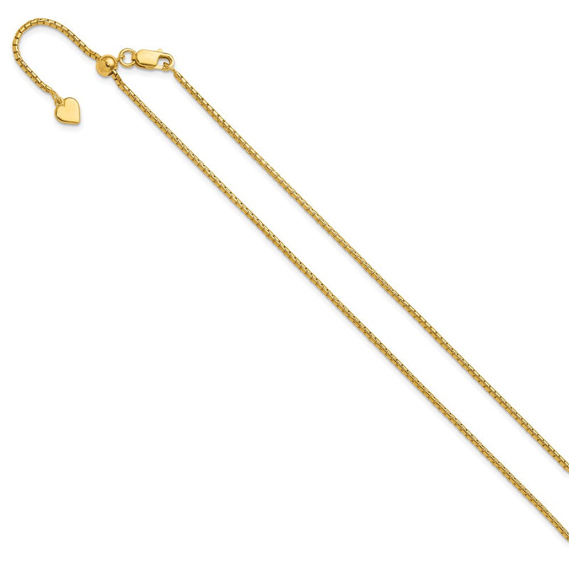 3 Inch Gold Plated Sterling Silver Adjustable 1.5mm Round Box Chain Necklace