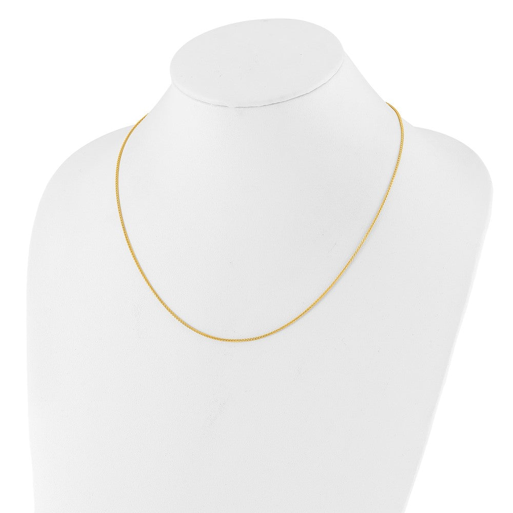 30 Inch Sterling Silver Adjustable Gold-Plated 1.3mm Spiga Chain Necklace