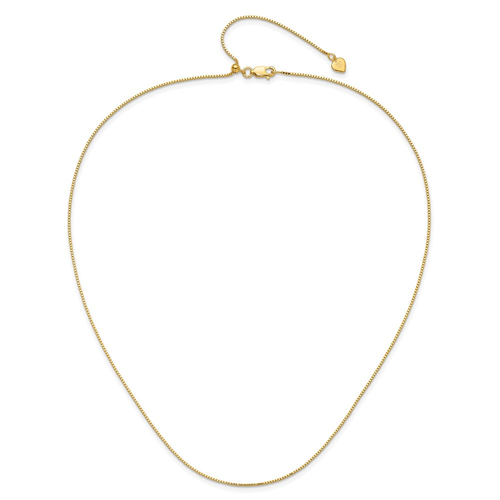 Sterling Silver Gold-Plated Adjustable .95mm Box Chain Necklace