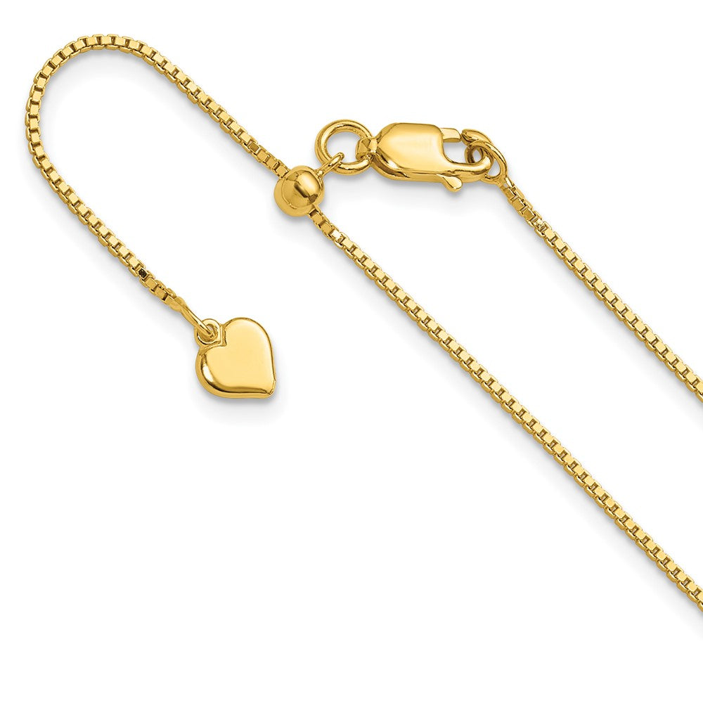 Sterling Silver Gold-Plated Adjustable .95mm Box Chain Necklace