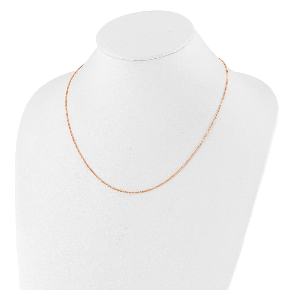 Sterling Silver Adjustable Rose Gold-Plated 1.3mm Spiga Chain Necklace