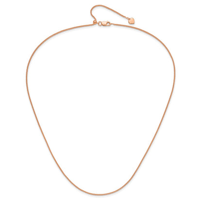 Sterling Silver Adjustable Rose Gold-Plated 1.3mm Spiga Chain Necklace