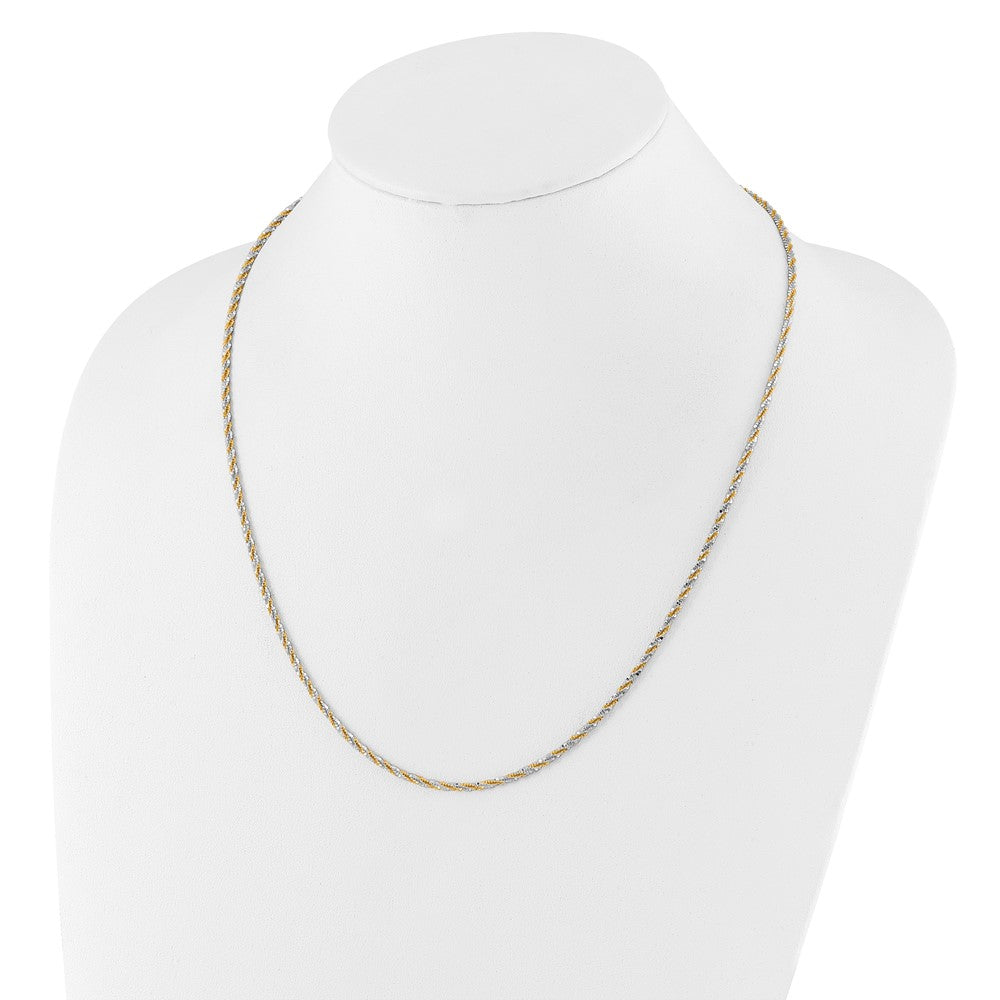 3 Inch Sterling Silver Gold Tone Adjustable 2mm Cyclone Chain Necklace
