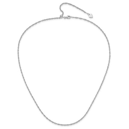 22 Inch Sterling Silver Adjustable 1.6mm Singapore Chain Necklace