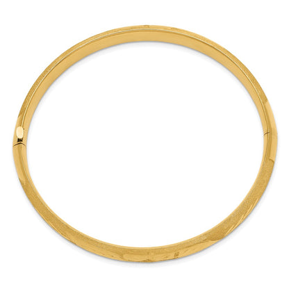 14K Yellow Gold 5/16 Oversize Florentine Engraved Hinged Bangle Bracelet