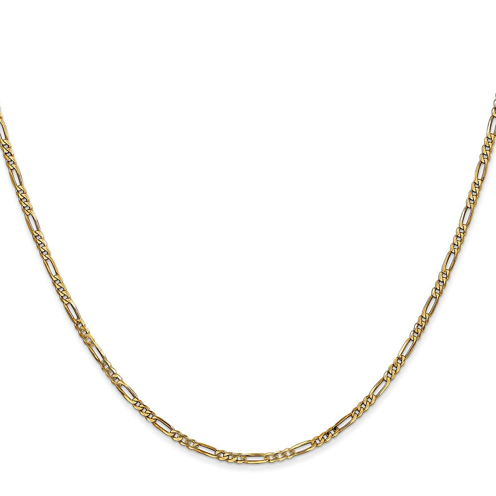 14K Yellow Gold 1.8mm Flat Figaro With Lobster Clasp Chain Children's Necklace