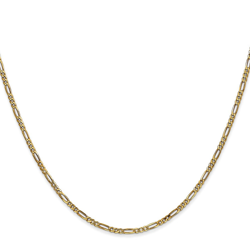 14K Yellow Gold 14 Inch 1.8mm Flat Figaro With Lobster Clasp Chain Necklace