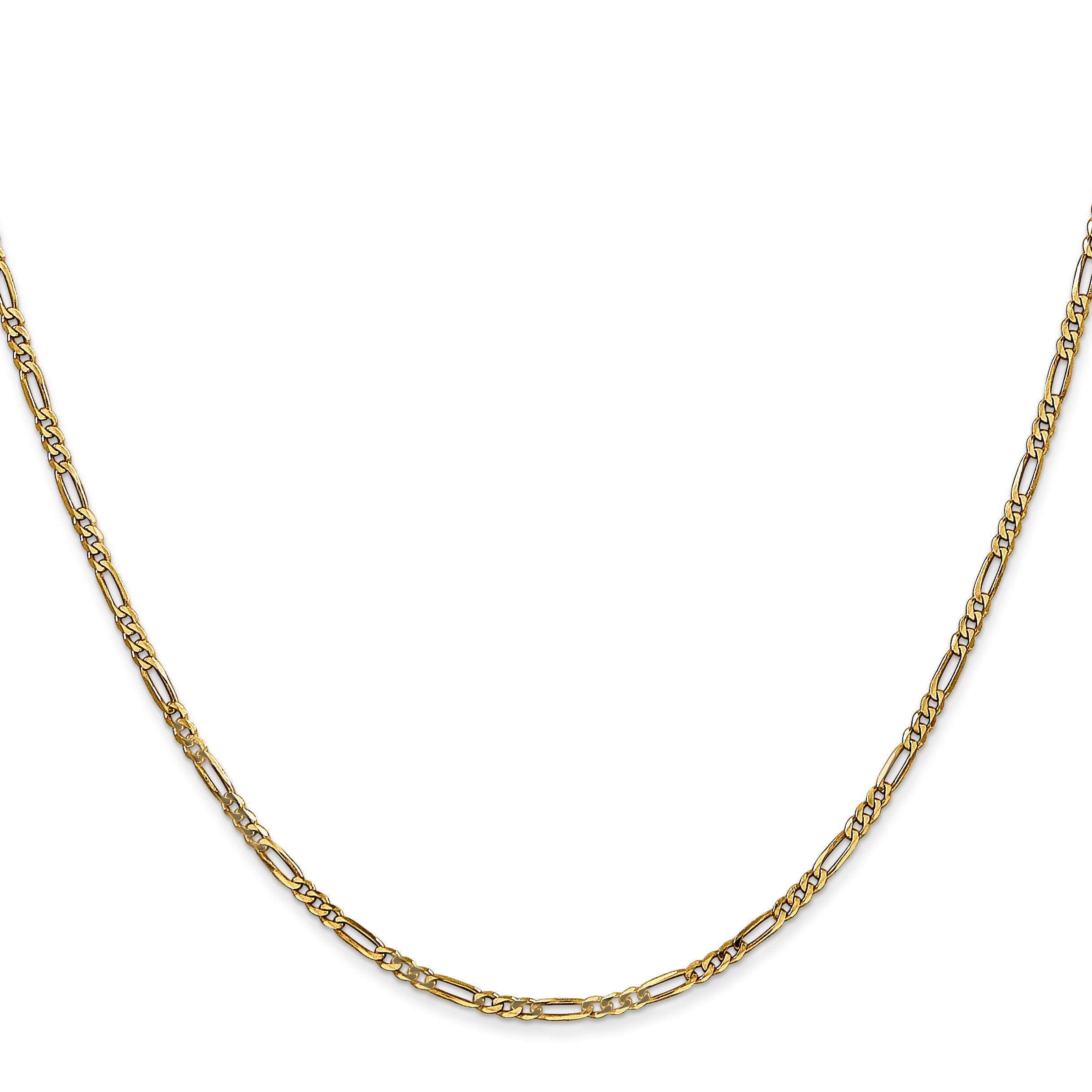 14K Yellow Gold 14 Inch 1.8mm Flat Figaro With Lobster Clasp Chain