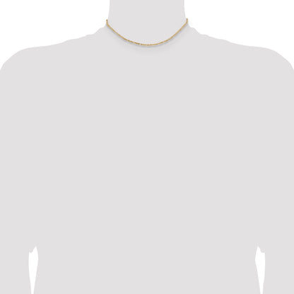 14K Yellow Gold 14 Inch 1.8mm Flat Figaro With Lobster Clasp Chain