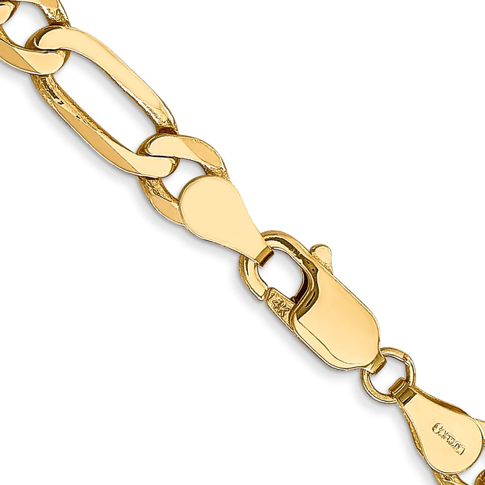 Solid 14K Yellow Gold 18 inch 5.25mm Flat Figaro with Lobster Clasp Chain Necklace