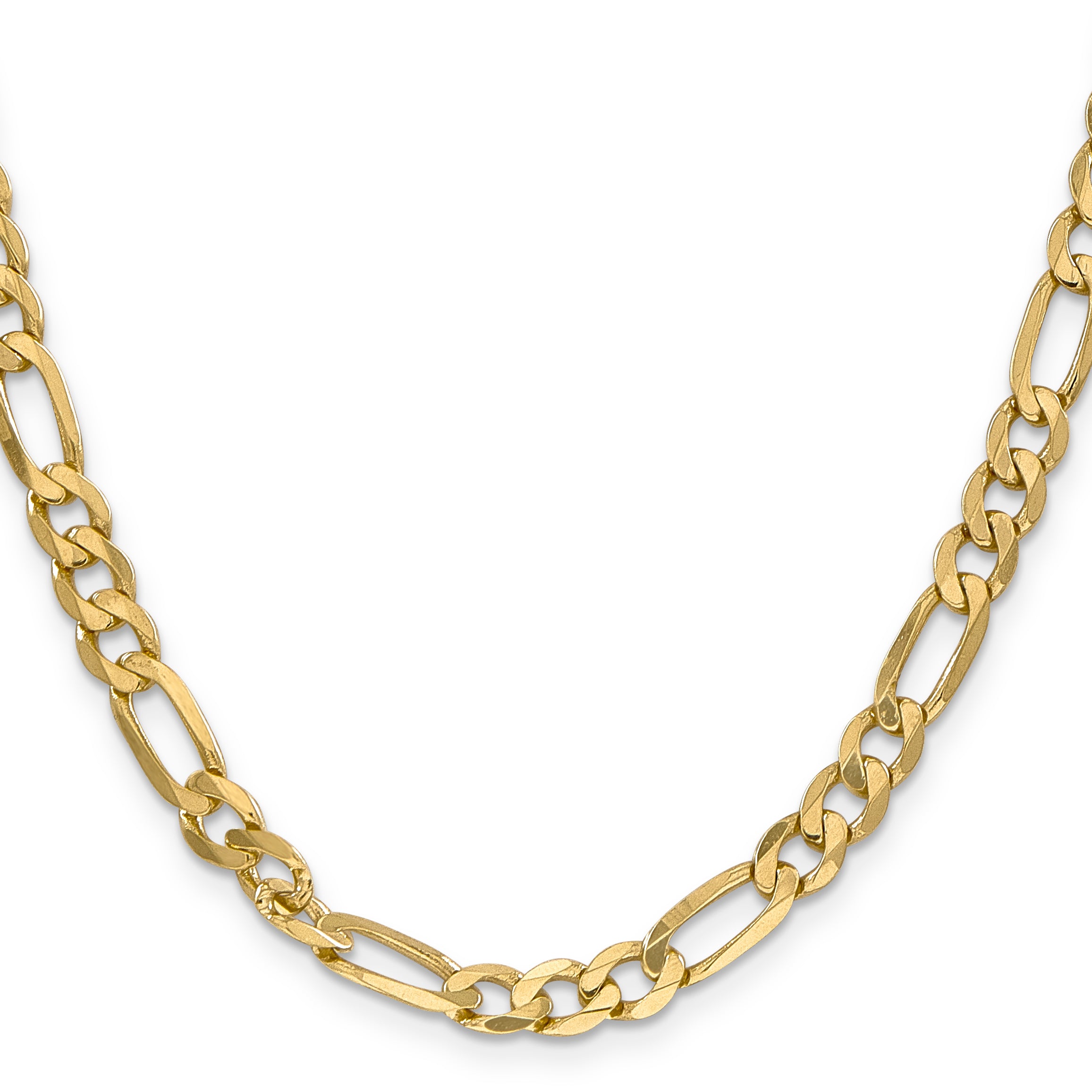 Solid 14K Yellow Gold 28 inch 6.25mm Flat Figaro with Lobster Clasp Chain Necklace