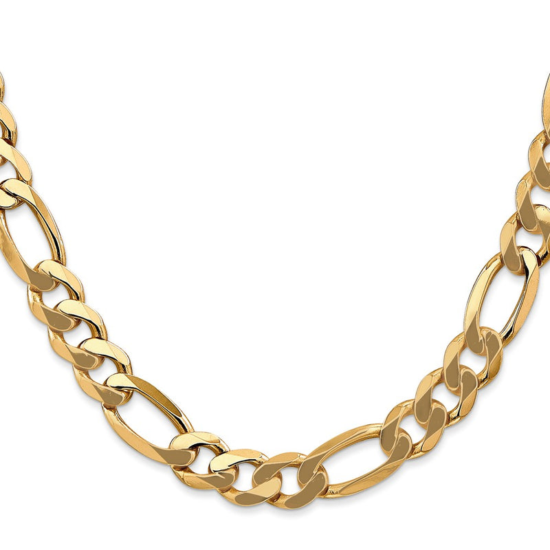 14k Yellow Gold 8.75mm Flat Figaro Chain Necklace