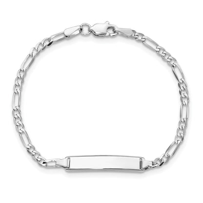 5.5 Inch 14K Wg Figaro Link Id Bracelet