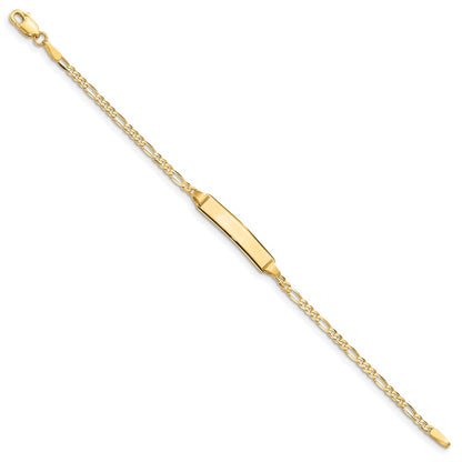 5.5 Inch 14K Baby Figaro Id Bracelet