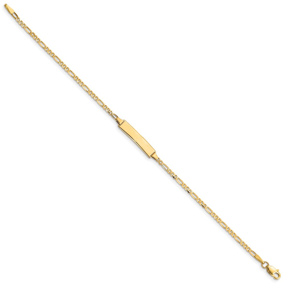 Solid 14K Yellow Gold Figaro ID Bracelet