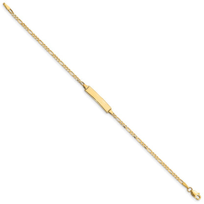Solid 14K Yellow Gold Figaro ID Bracelet