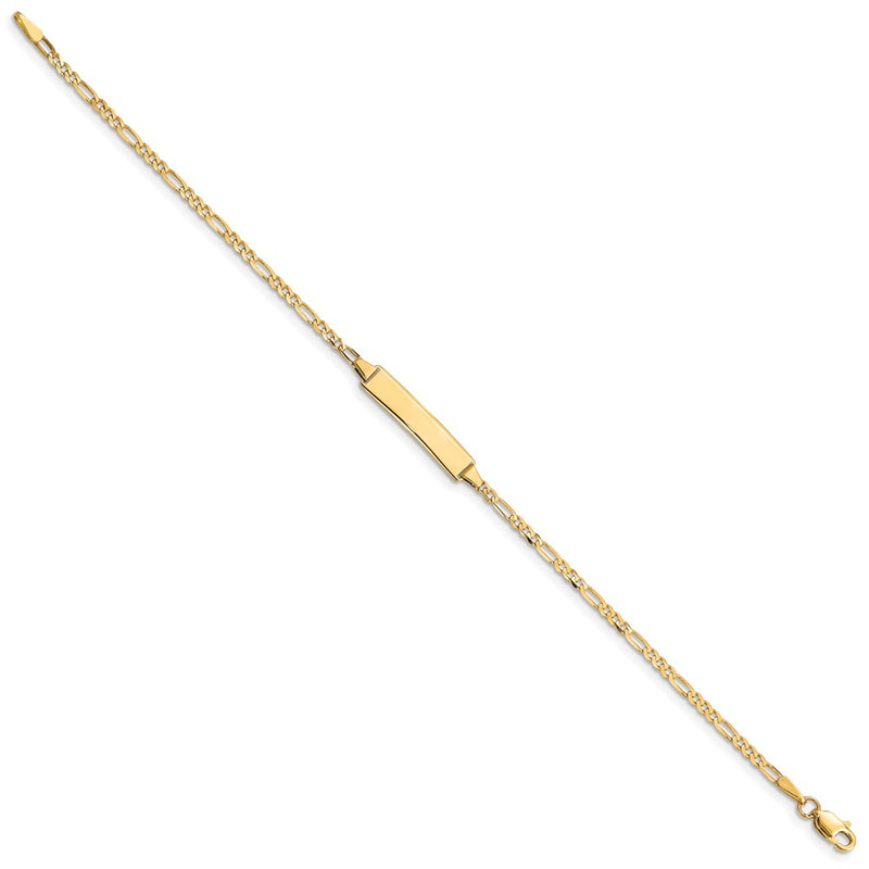 Solid 14K Yellow Gold Figaro ID Bracelet