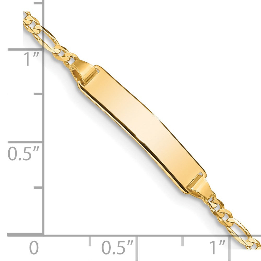 Solid 14K Yellow Gold Figaro ID Bracelet