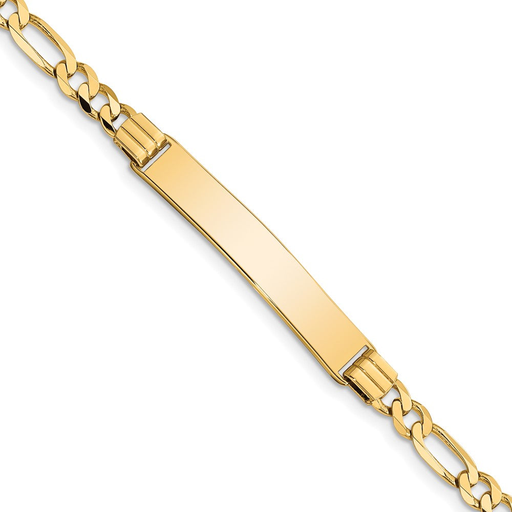 14K Figaro Id Bracelet