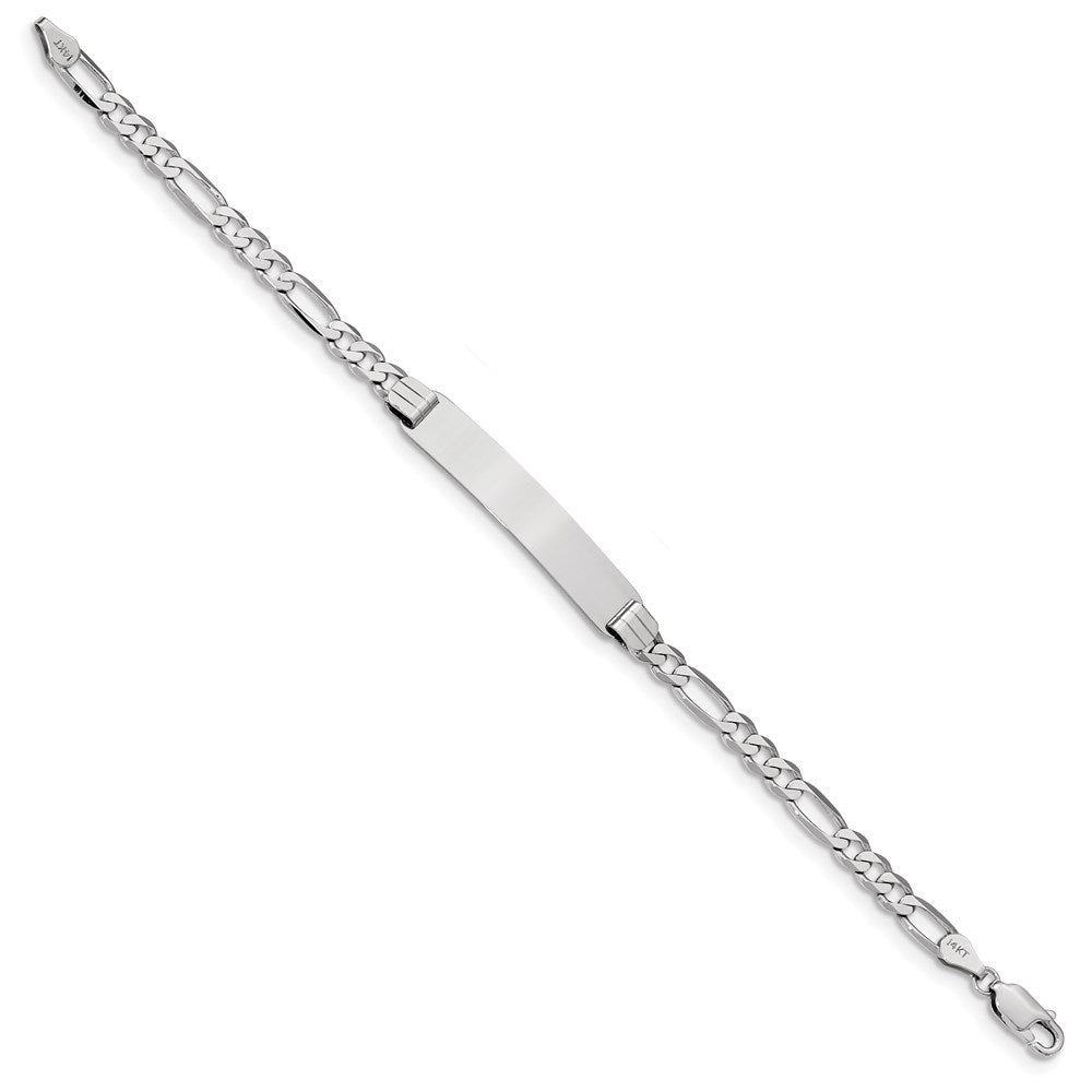 7 Inch 14K Wg Figaro Link Id Bracelet