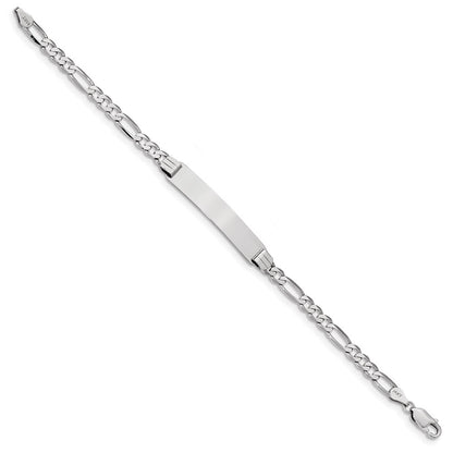 7 Inch 14K Wg Figaro Link Id Bracelet