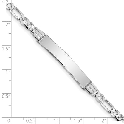 8 Inch 14K Wg Figaro Link Id Bracelet