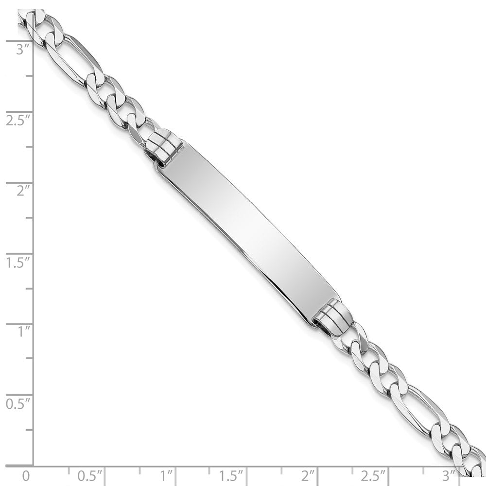 8 Inch 14K Wg Figaro Link Id Bracelet