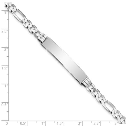 8 Inch 14K Wg Figaro Link Id Bracelet