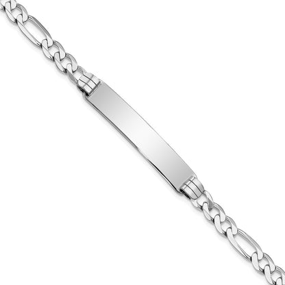 7 Inch 14K Wg Figaro Link Id Bracelet