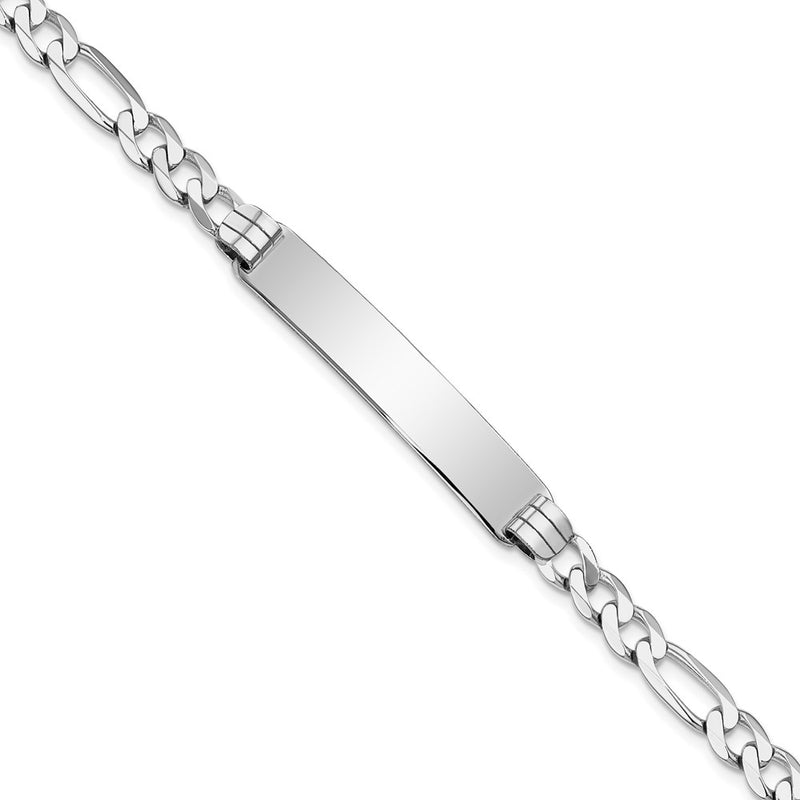 7 Inch 14K Wg Figaro Link Id Bracelet