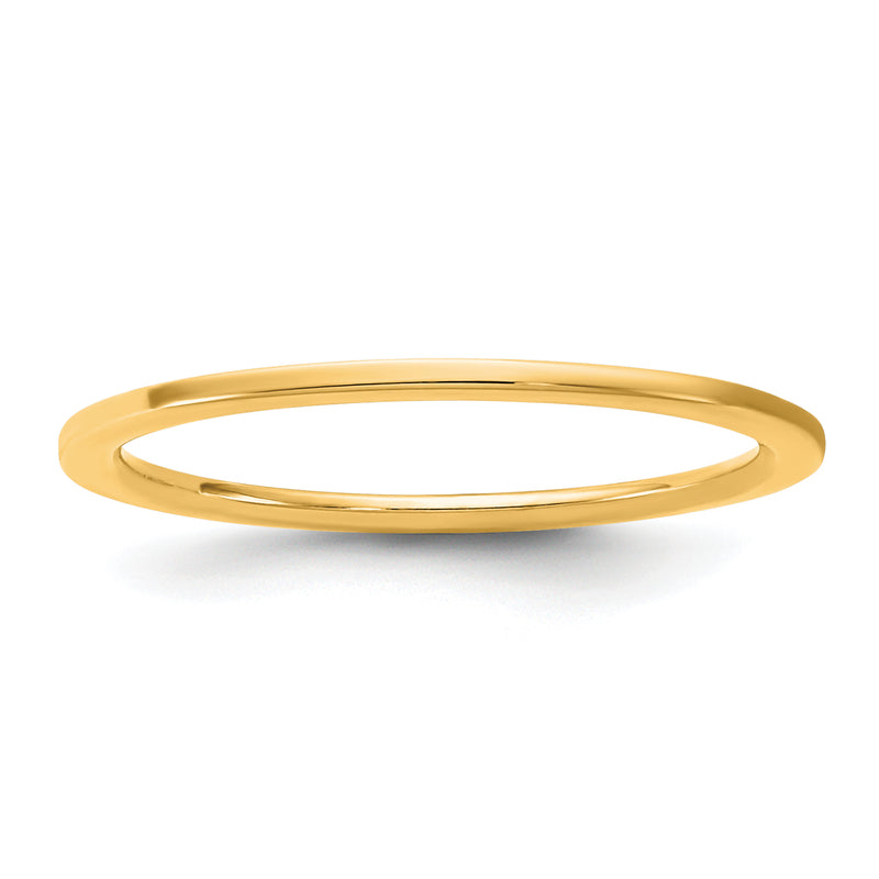 10K Yellow Gold 10Ky 1mm Standard Flat Comfort Fit Band Size 8