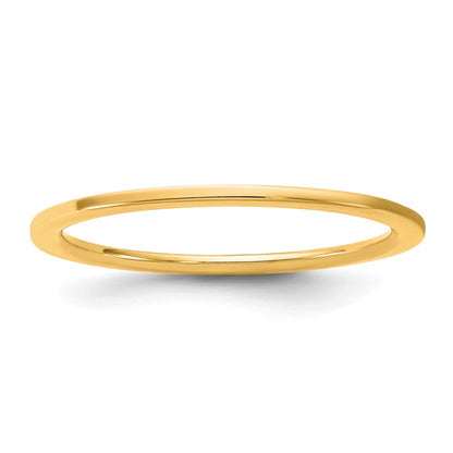 10K Yellow Gold 10Ky 1mm Standard Flat Comfort Fit Band Size 12