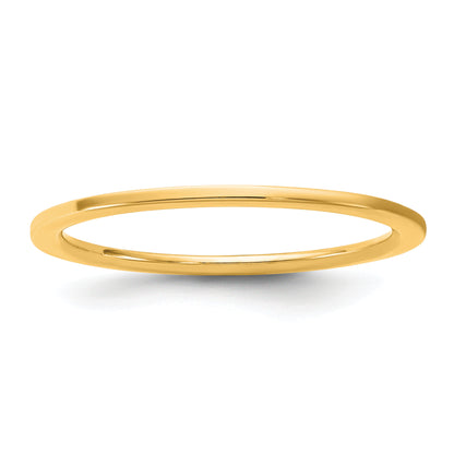 10K Yellow Gold 10Ky 1mm Standard Flat Comfort Fit Band Size 10.5