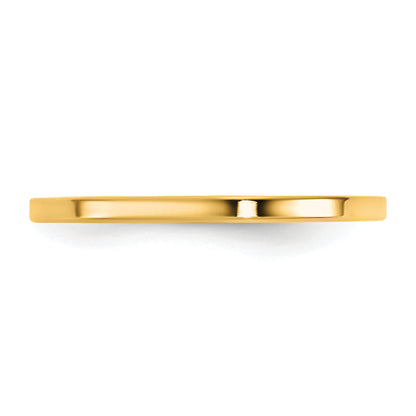 10K Yellow Gold 10Ky 1.5mm Standard Flat Comfort Fit Band Size 7.5