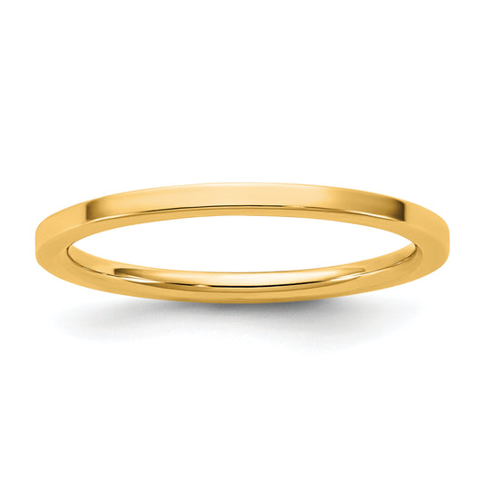 10K Yellow Gold 10Ky 1.5mm Standard Flat Comfort Fit Band Size 7.5
