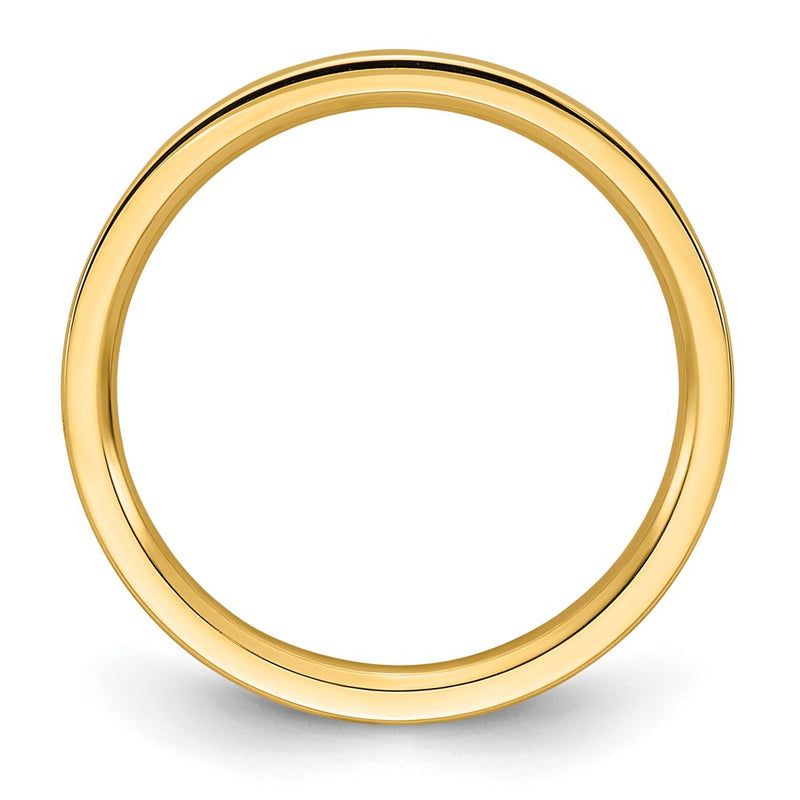 14k Yellow Gold 2mm Standard Weight Flat Comfort Fit Wedding Band Ring