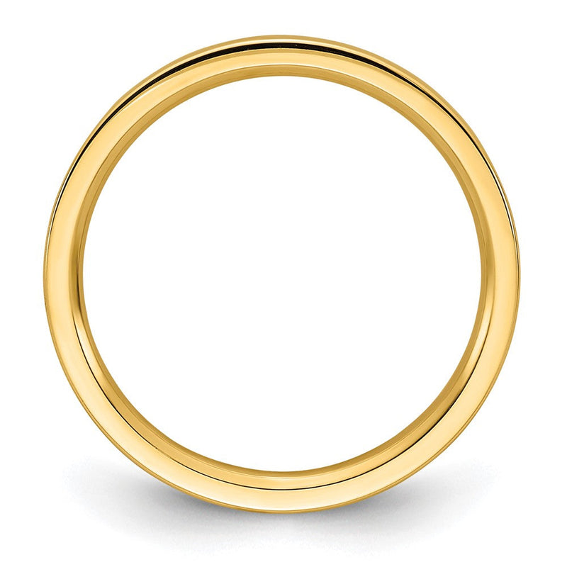 18k Yellow Gold 2mm Standard Weight Flat Comfort Fit Wedding Band Ring