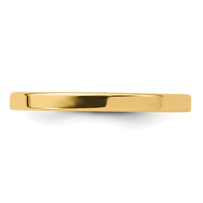 18k Yellow Gold 2mm Standard Weight Flat Comfort Fit Wedding Band Ring