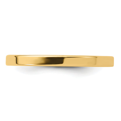 Solid 14K Yellow Gold 2mm Standard Flat Comfort Fit Men's/Women's Wedding Band Ring Size 10