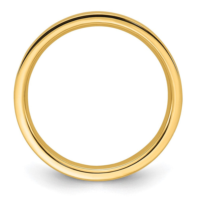 18k Yellow Gold 2.5mm Standard Weight Flat Comfort Fit Wedding Band Ring
