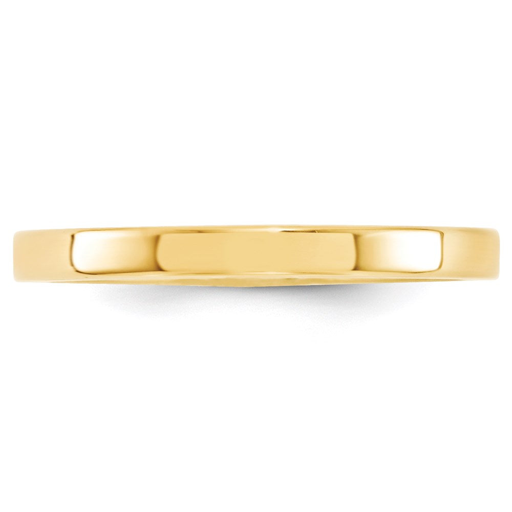 18k Yellow Gold 2.5mm Standard Weight Flat Comfort Fit Wedding Band Ring