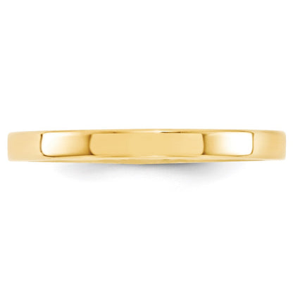 18k Yellow Gold 2.5mm Standard Weight Flat Comfort Fit Wedding Band Ring